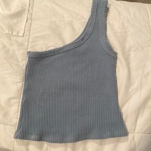 urban outfitters one shoulder blue top
